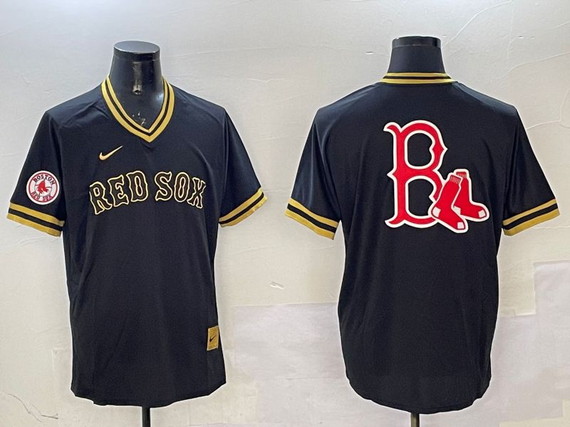 Men Boston Red Sox Blank Black Gold Game 2025 Nike MLB Jersey style 5